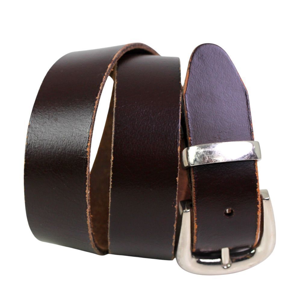 Made in India BROWN GENUINE LEATHER 1 1/8"Wd CASUAL DRESS WOMEN'S BELT Sz M (C78